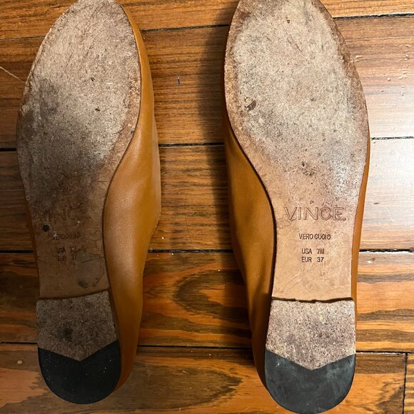 Vince Maxwell Leather Ballet Flats Glove Shoe, Tan, Size 7 - Picture 7 of 8